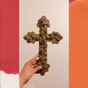 Wall Decorative Cross Ceramic Grapevine